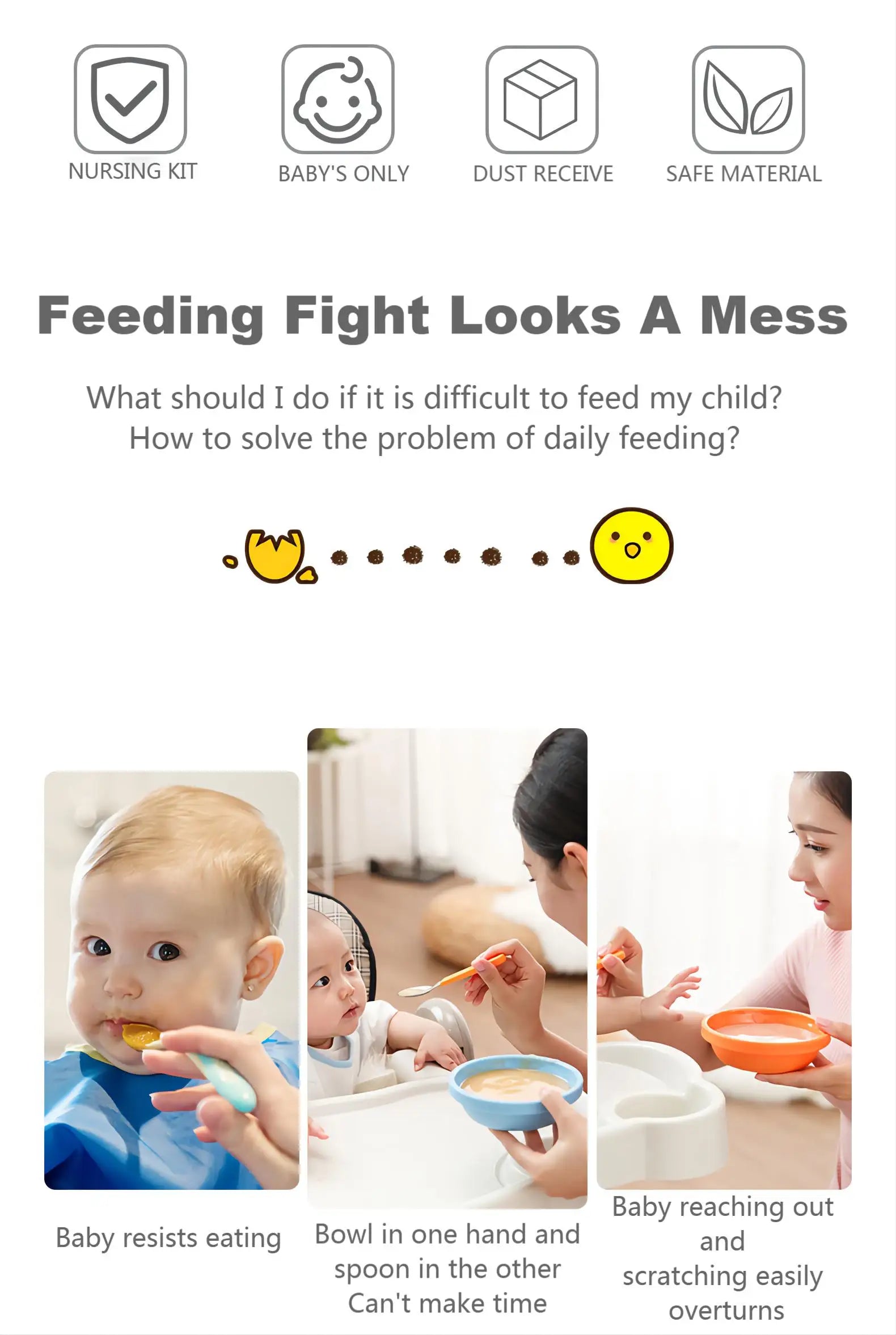 Mess-Free Baby Silicone Feeding Spoon (6+ Months) – BPA Free & Safe